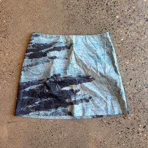 HD In Paris Women’s Size 2 Ocean Print Mini Skirt Blue Scenic Coastal